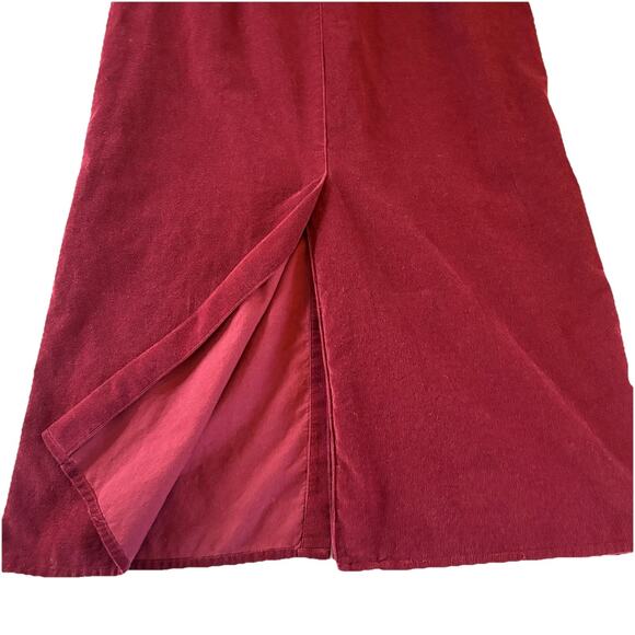 Vtg Talbots Women’s Maroon Corduroy Button Up Shirt Dress Long Sleeve Size 12 - Picture 7 of 13